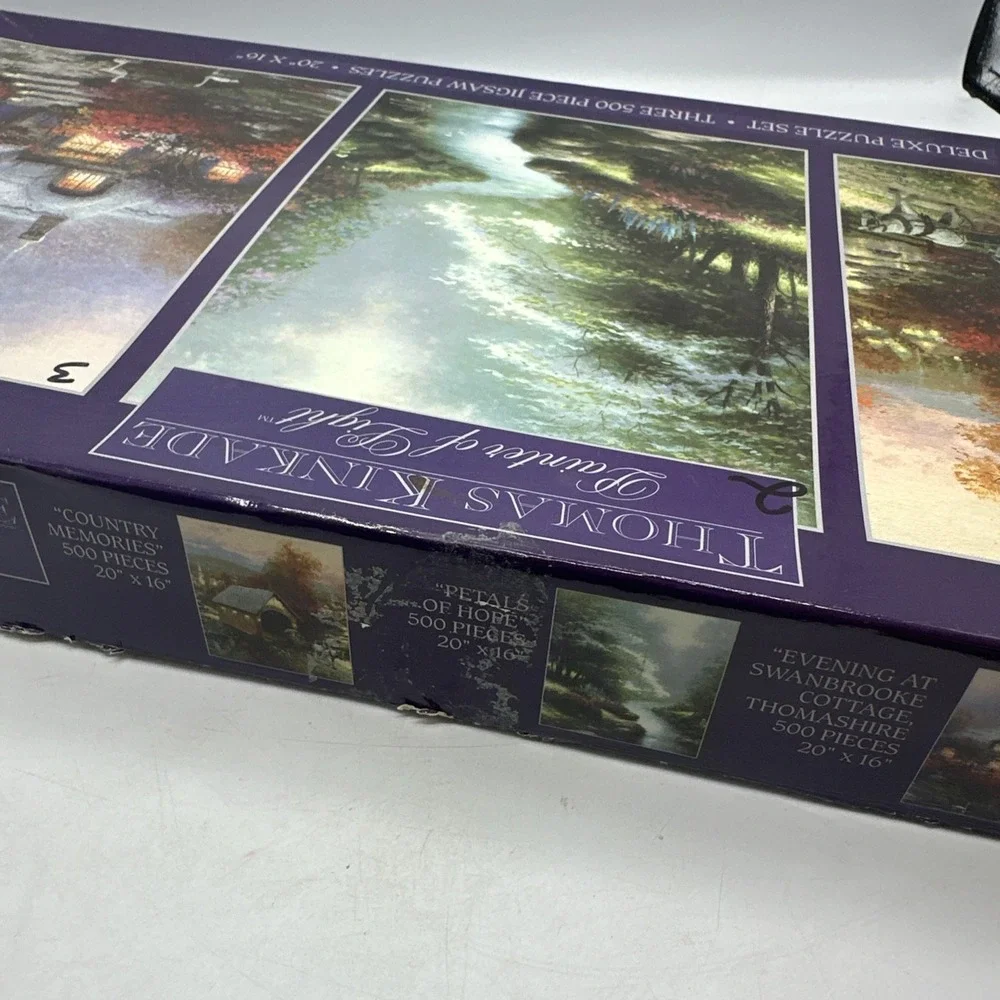 Thomas Kinkade Deluxe Puzzle Set of 3 Used‎ 500 Pieces 20